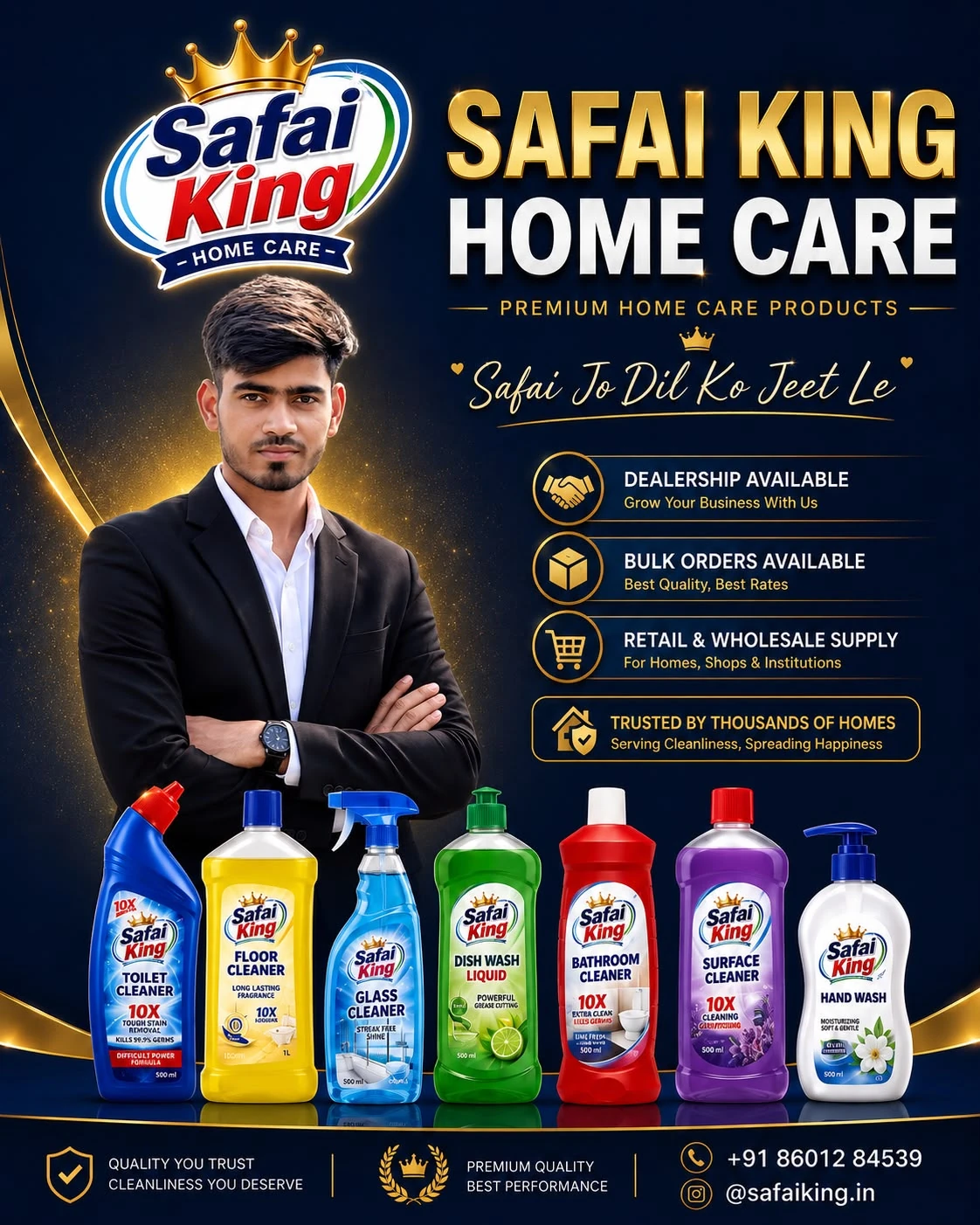 Safai King Home Care product range poster